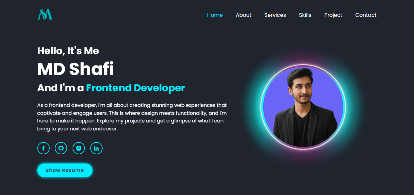Screenshot of Modern Portfolio Website